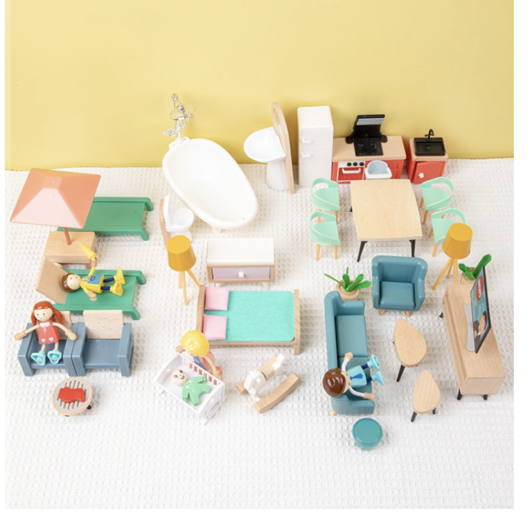 Miniature Dollhouse Furniture 40pcs